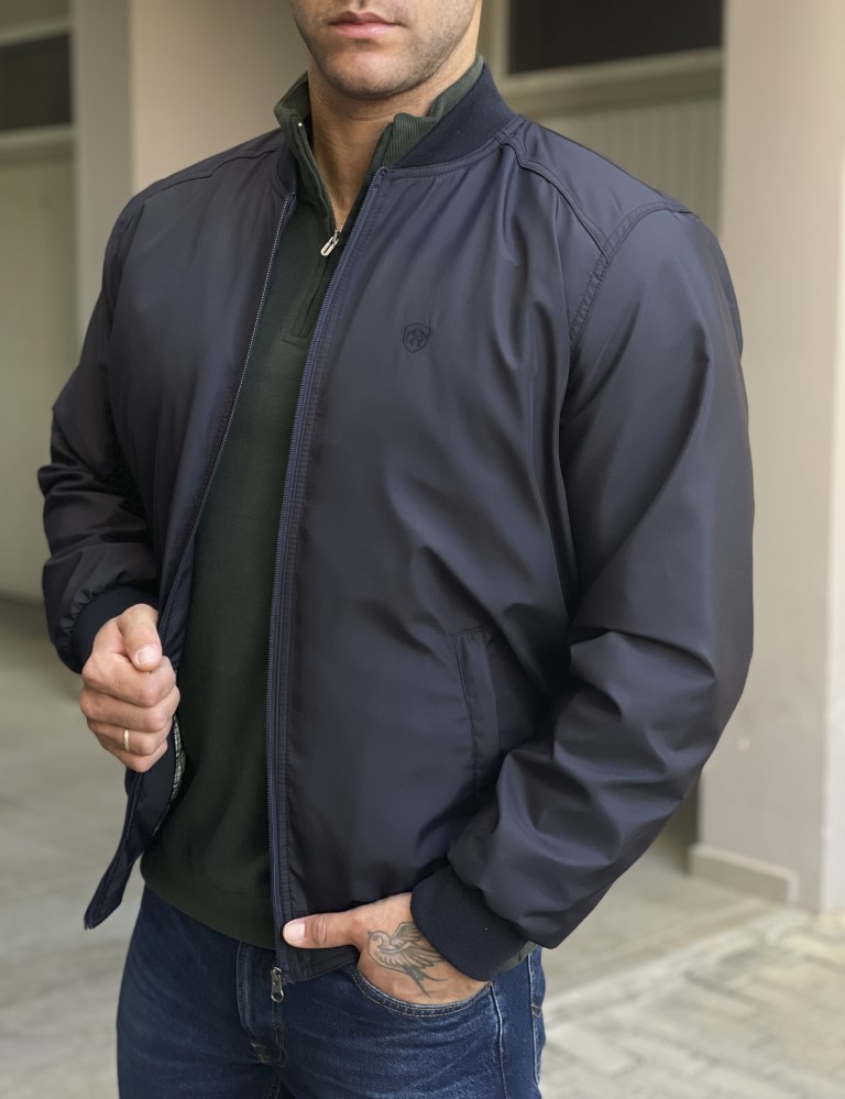 Ανδρικό μπλε μπουφάν Bomber BC24913B φωτογραφία